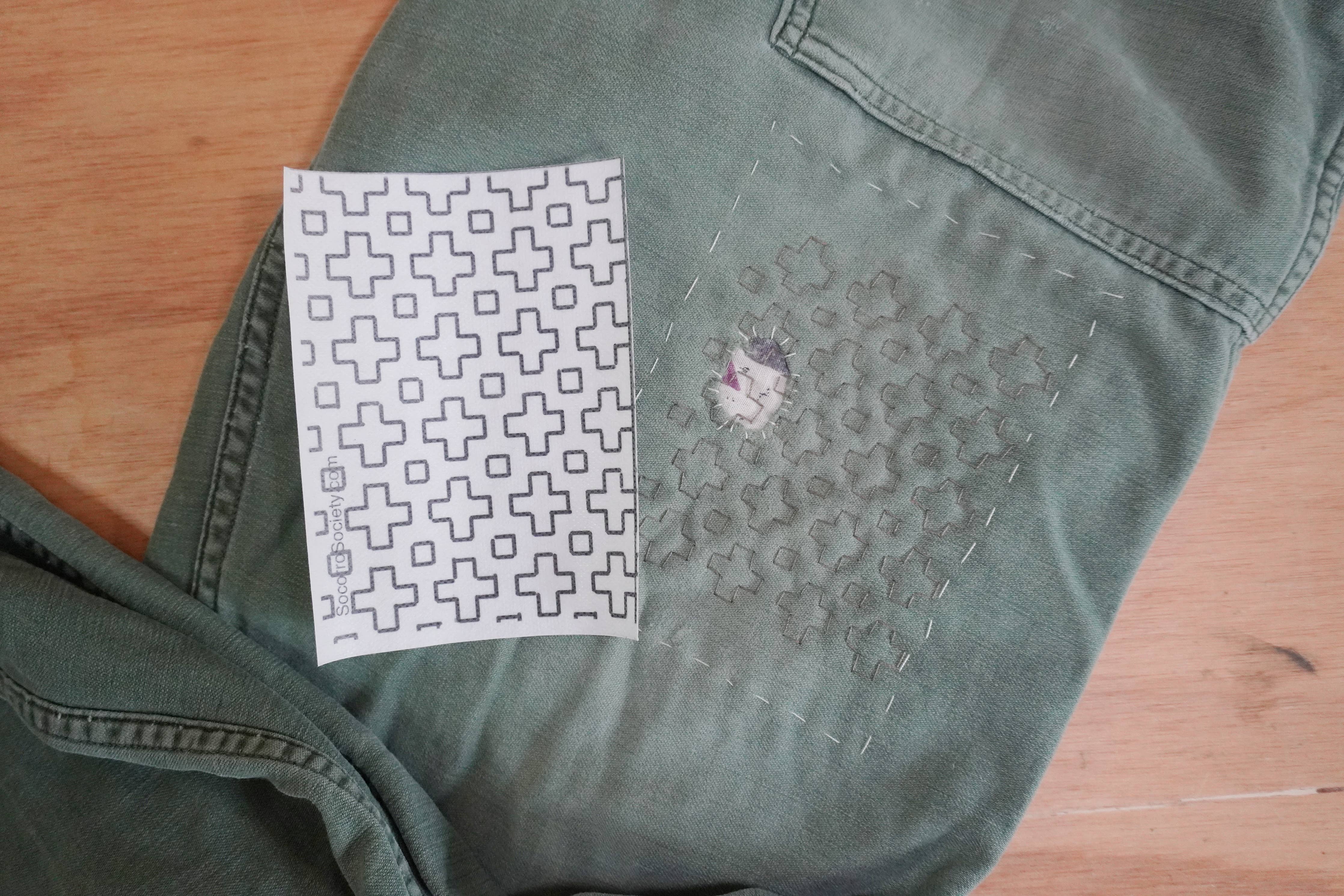 Sashiko Inspired Mending Stick and Stitch Patterns- Vol 2