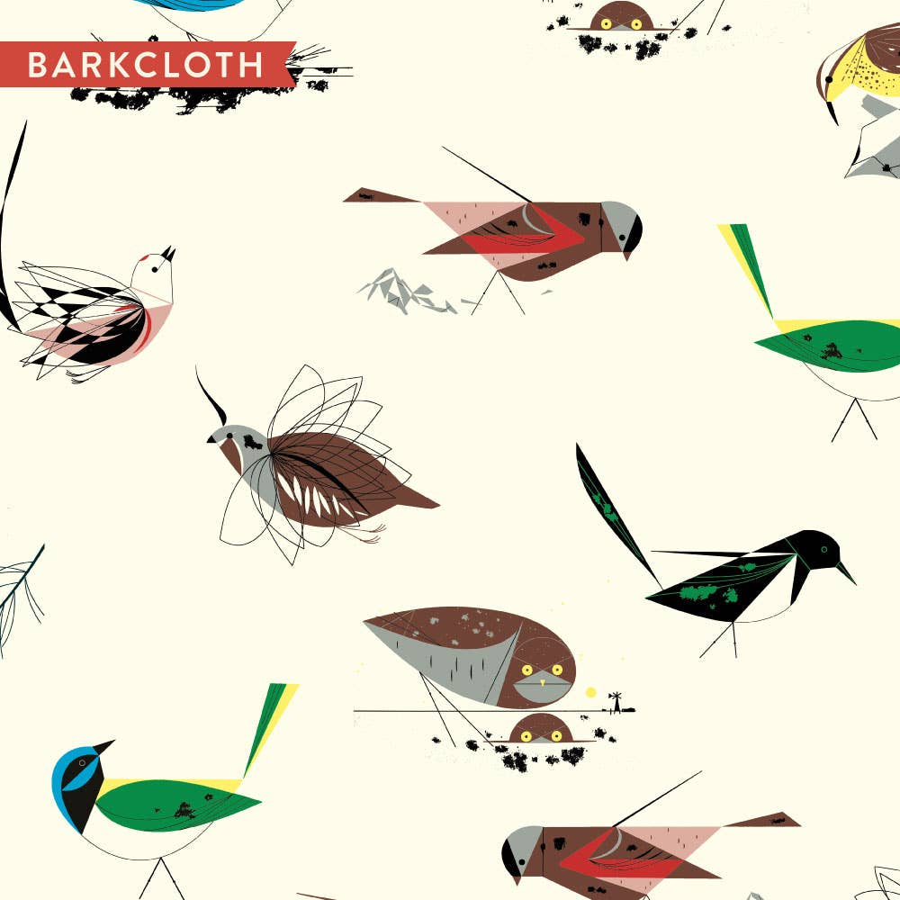 Charley Harper: Western Birds Barkcloth