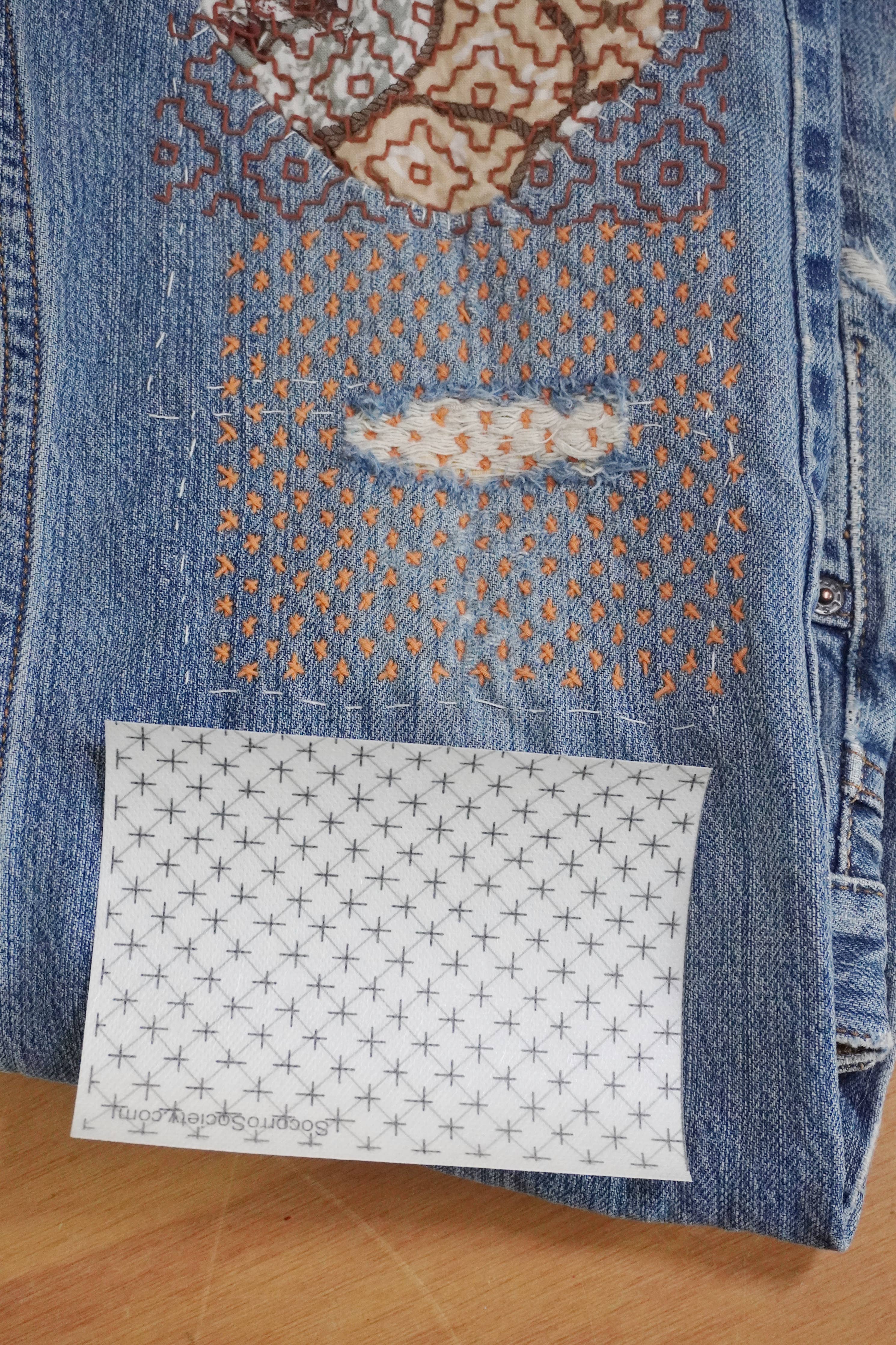 Sashiko Inspired Mending Stick and Stitch Patterns- Vol 2