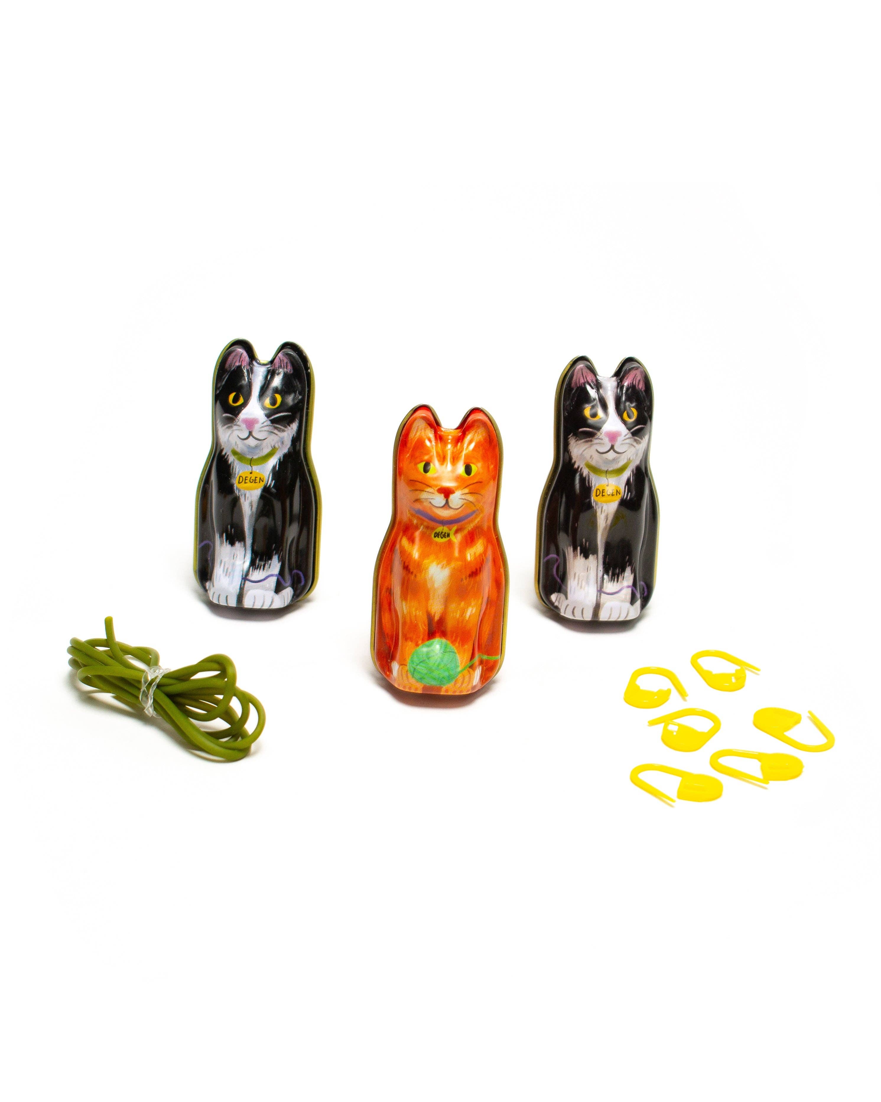 Orange Cat Tin - Stitch Markers