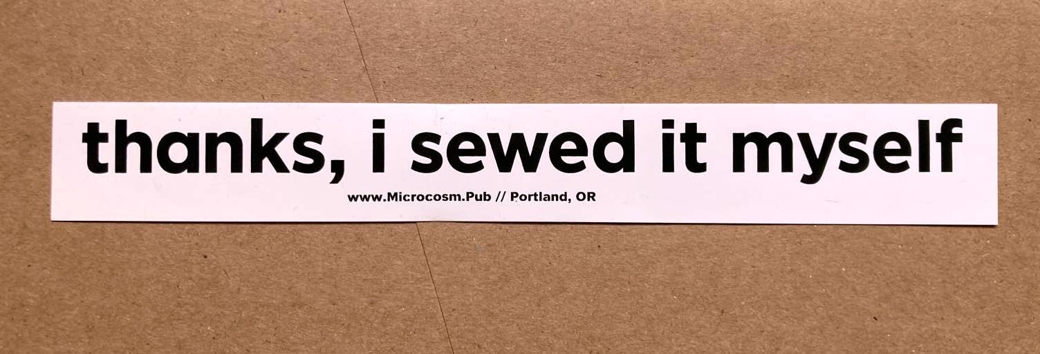 Sticker: Thanks, I Sewed It Myself