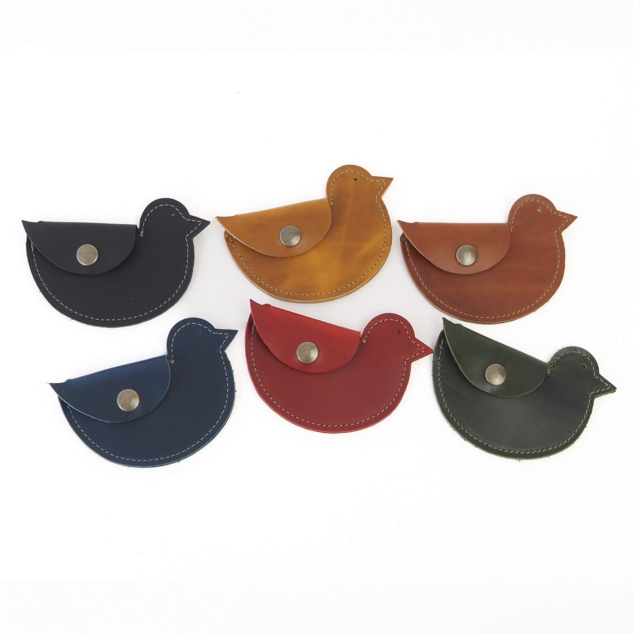 ami wallet mini bird handmade leather - group view