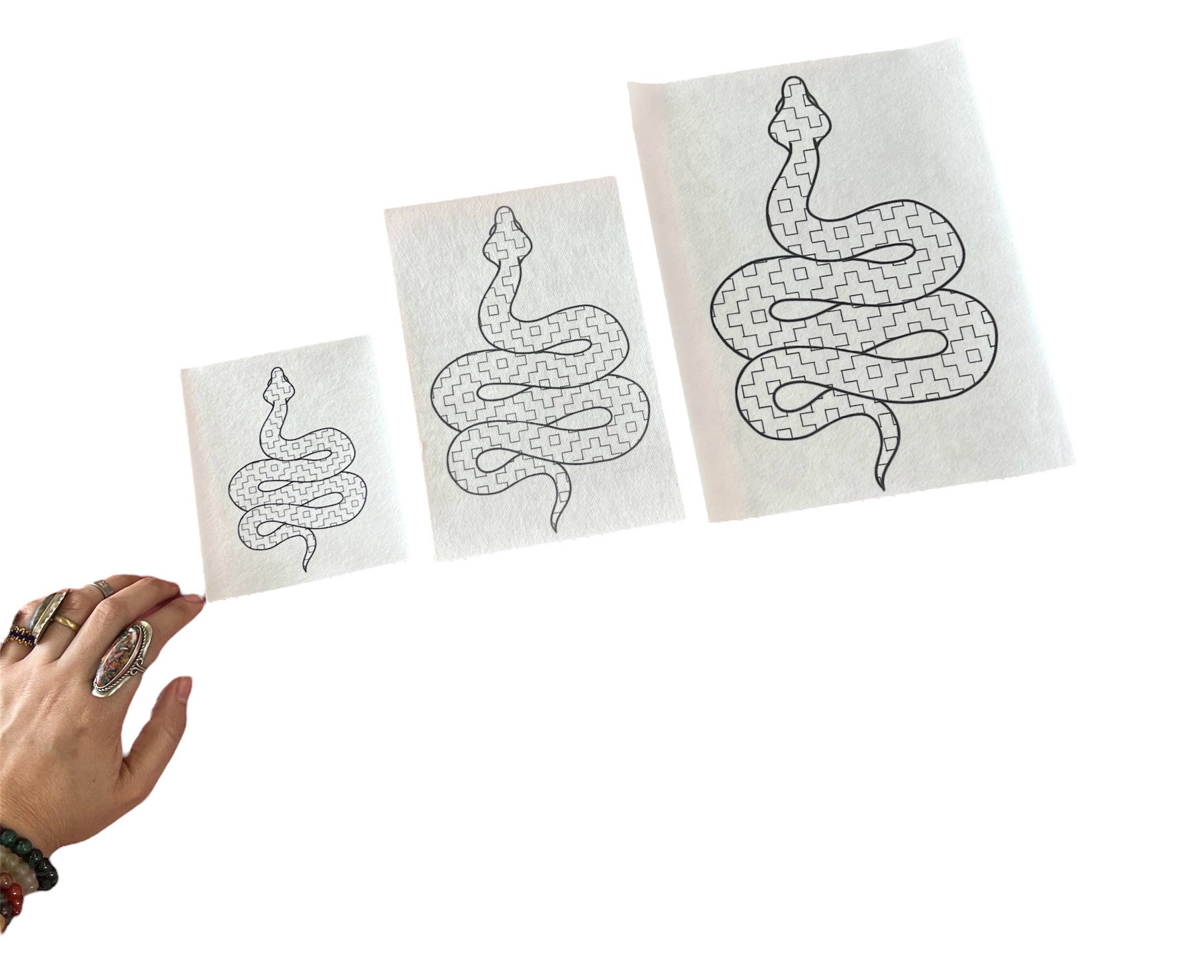 Sashiko Snake - Visible Mending Stick and Stitch Pattern