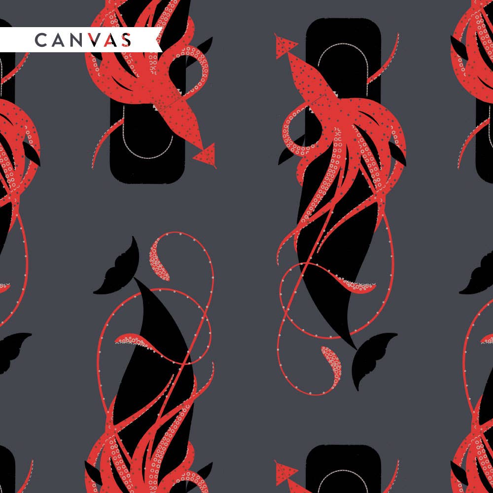 Charley Harper: Squid and Whale Canvas