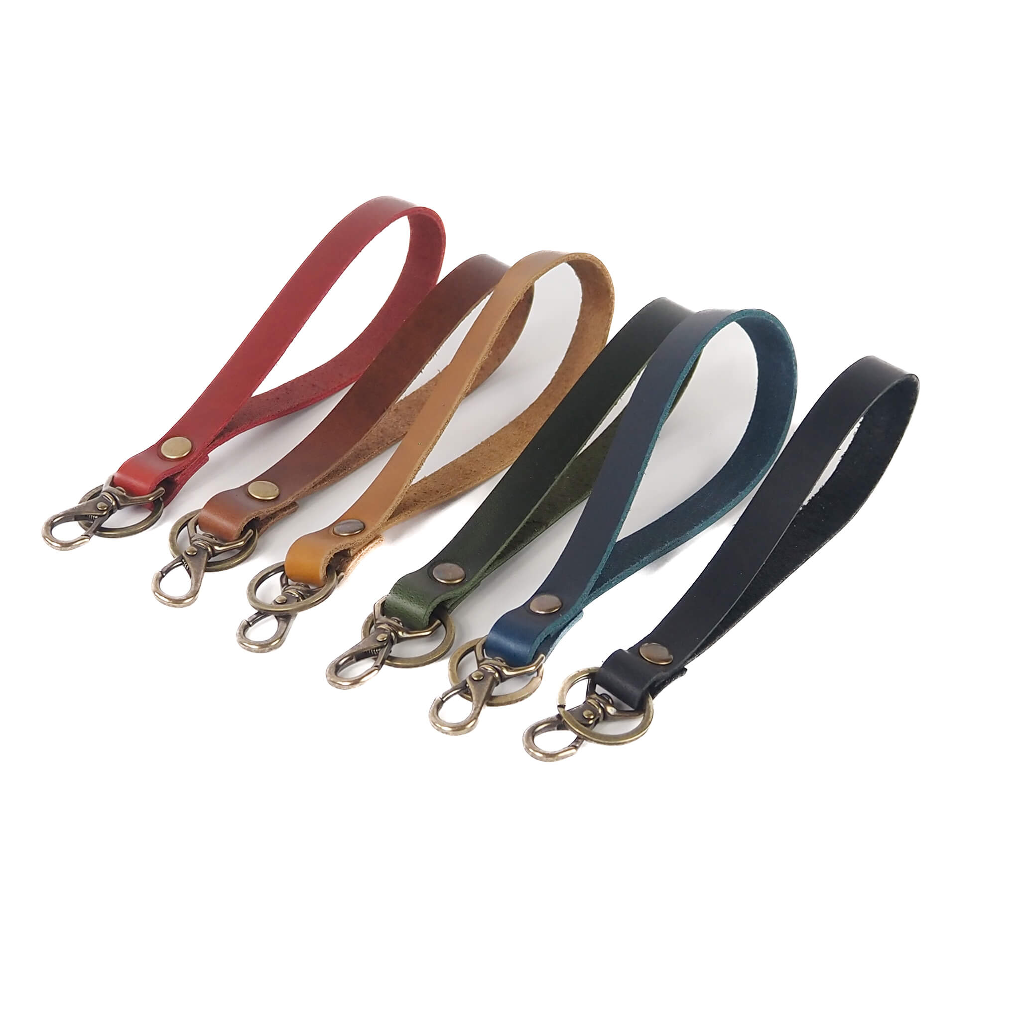 key loop keychain - handmade leather - group top view