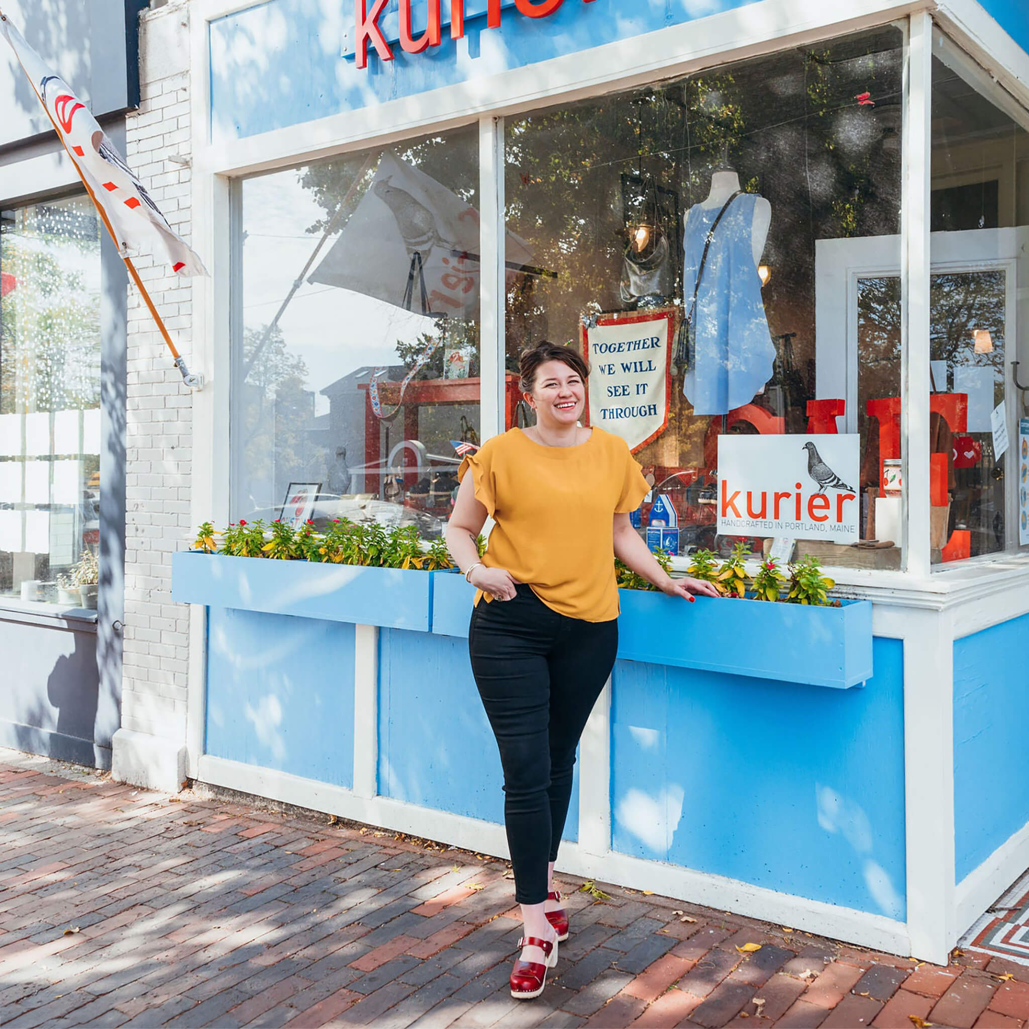 Owner Jasmine Kurier storefront