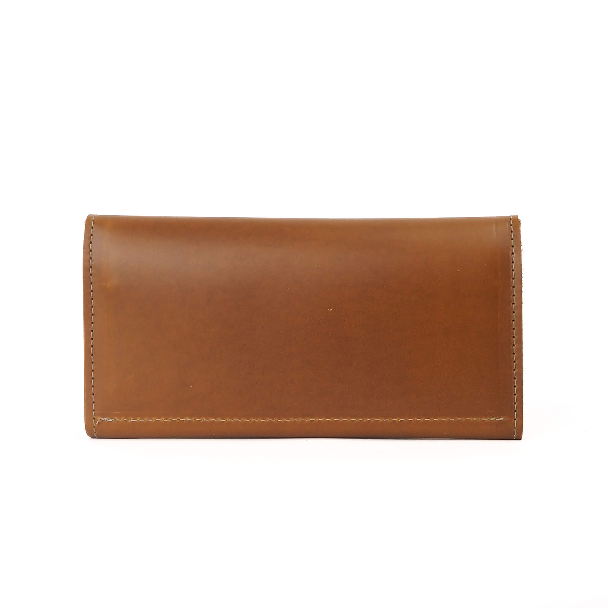 millie wallet large trifold clutch handmade leather - sunflower back view