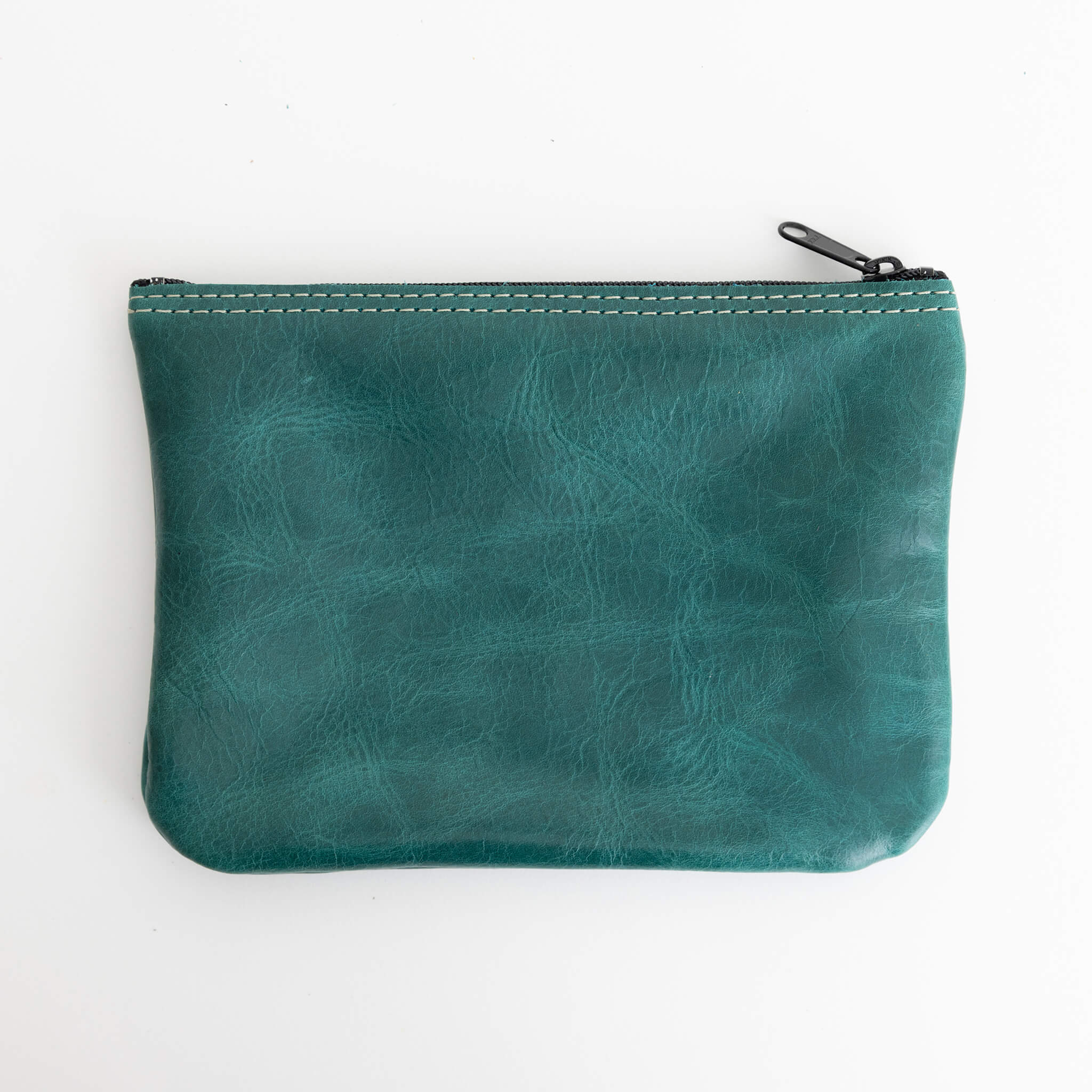perfect pouch unisex zipper bag - handmade leather - ocean front view