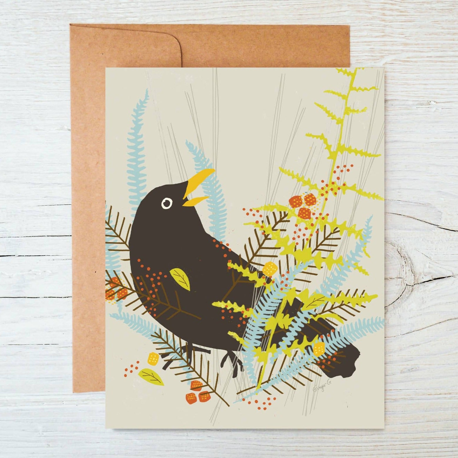 Crow - Blank Greeting Card