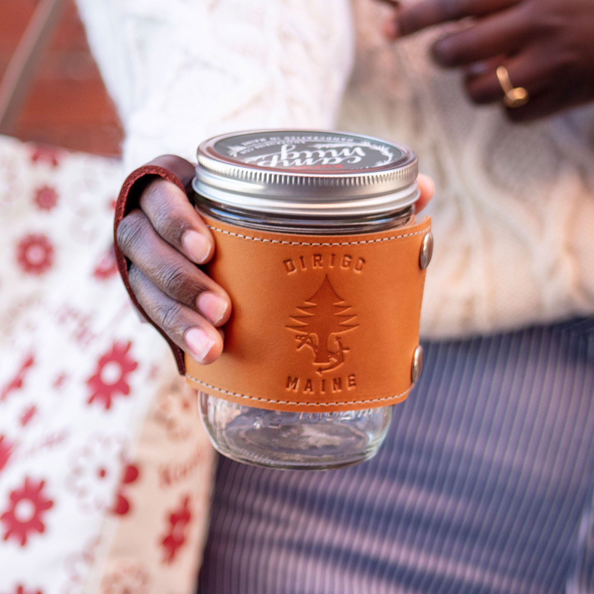 Leather Mason Jar Mug Coozie!