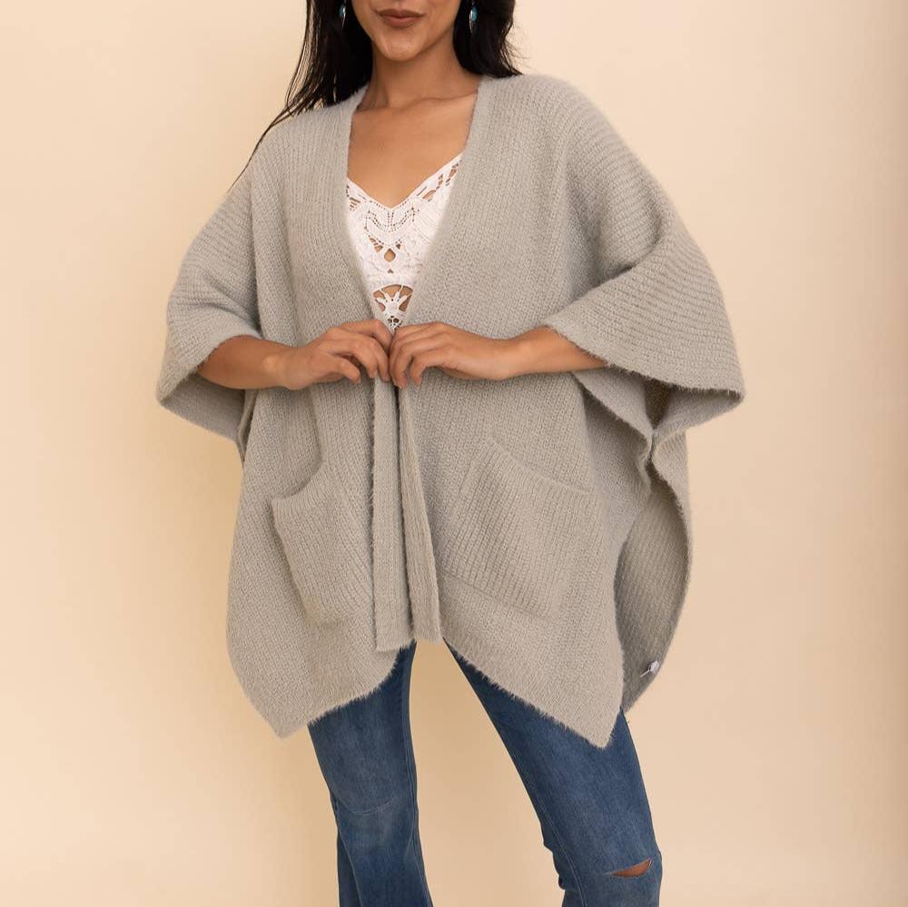 Cozy Boucle Cardigan Poncho