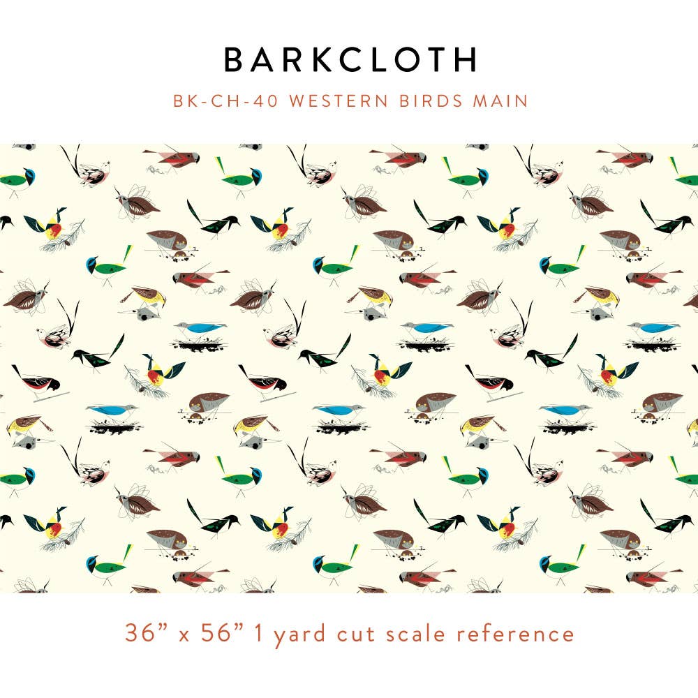 Charley Harper: Western Birds Barkcloth