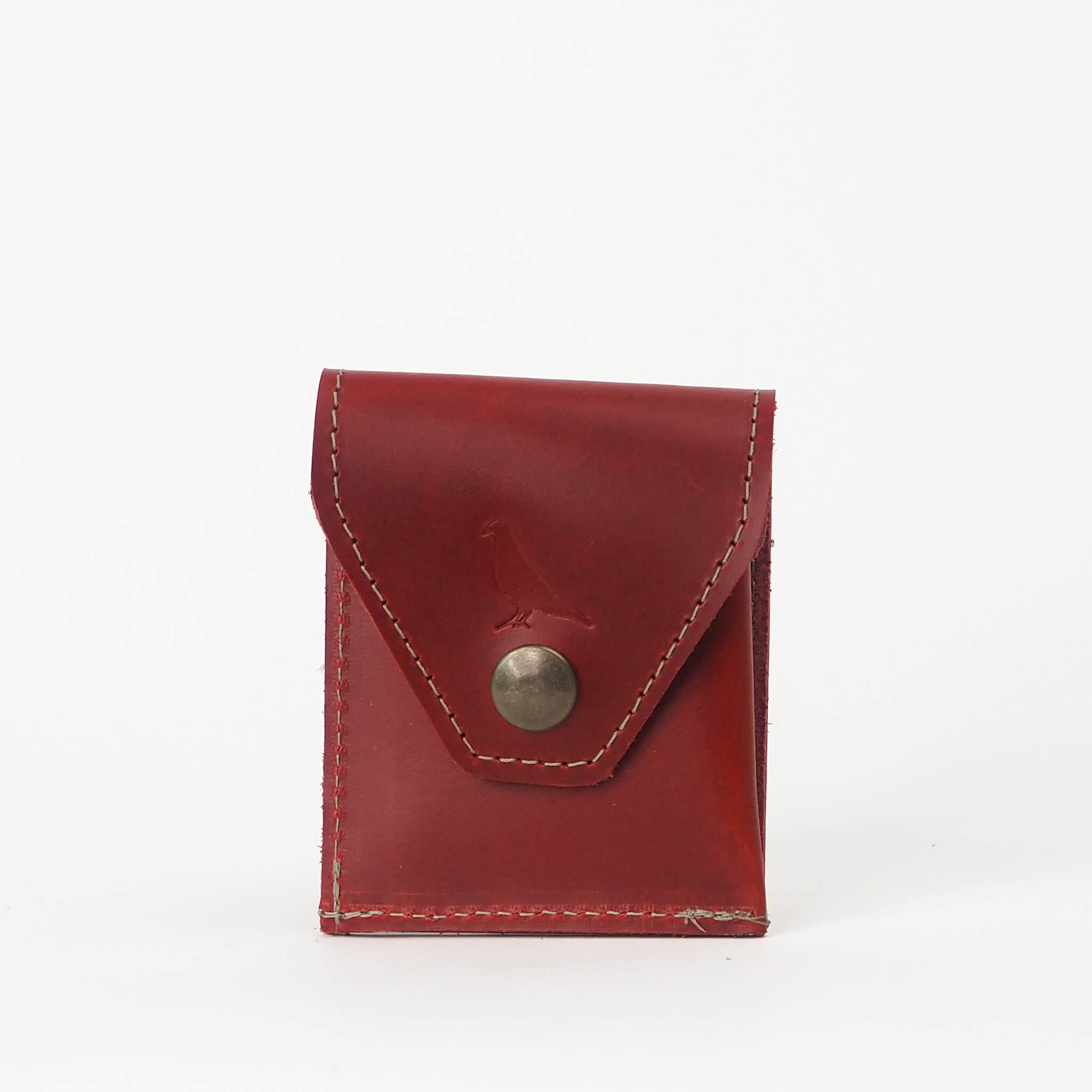 dlo wallet mini envelope unisex handmade leather - cherry front view