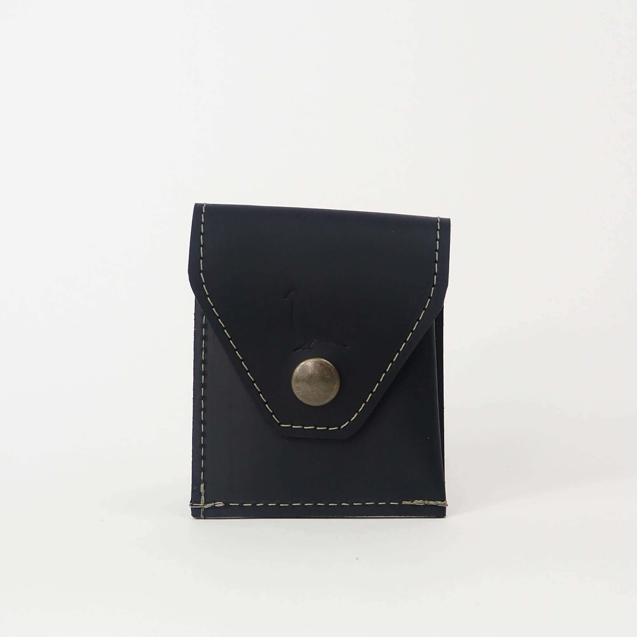 dlo wallet mini envelope unisex handmade leather - coal front view