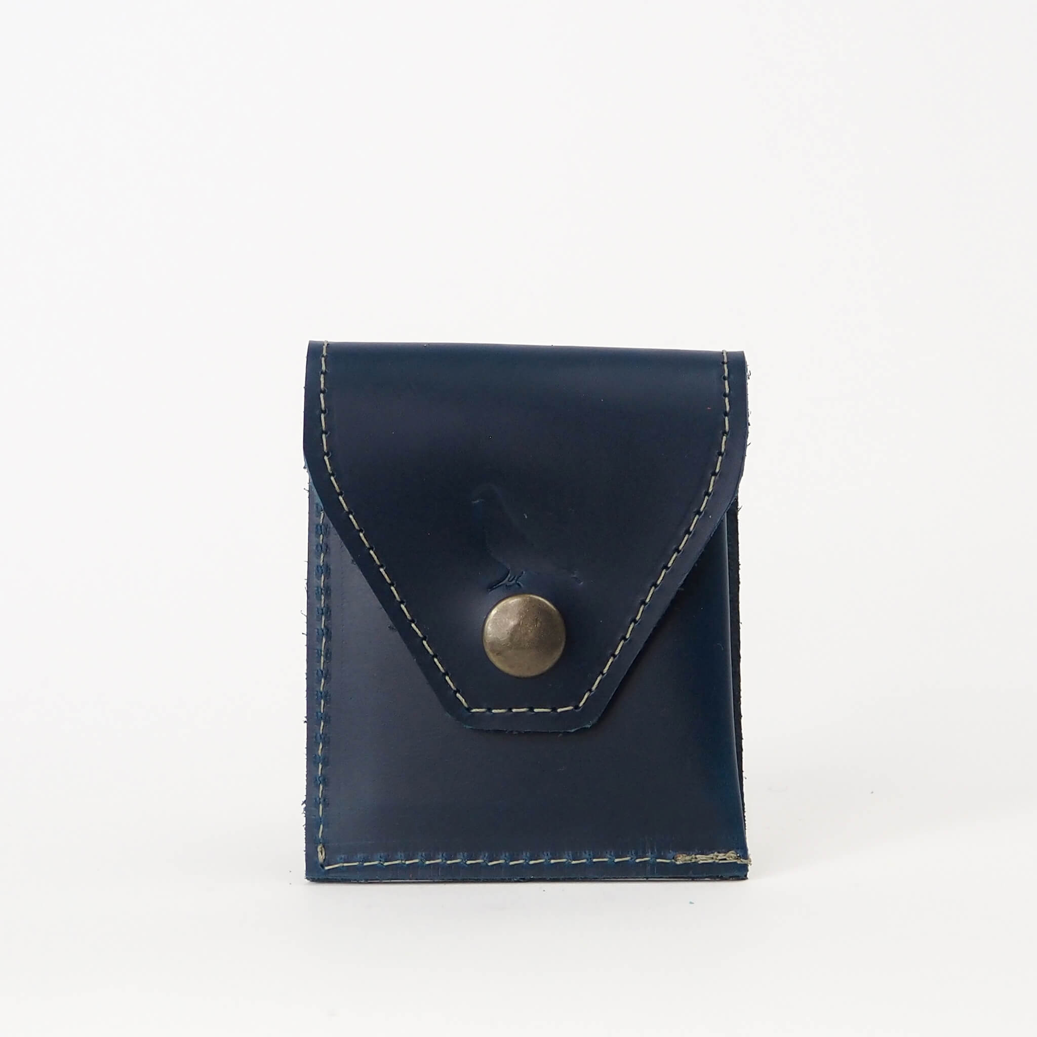 dlo wallet mini envelope unisex handmade leather - denim front view