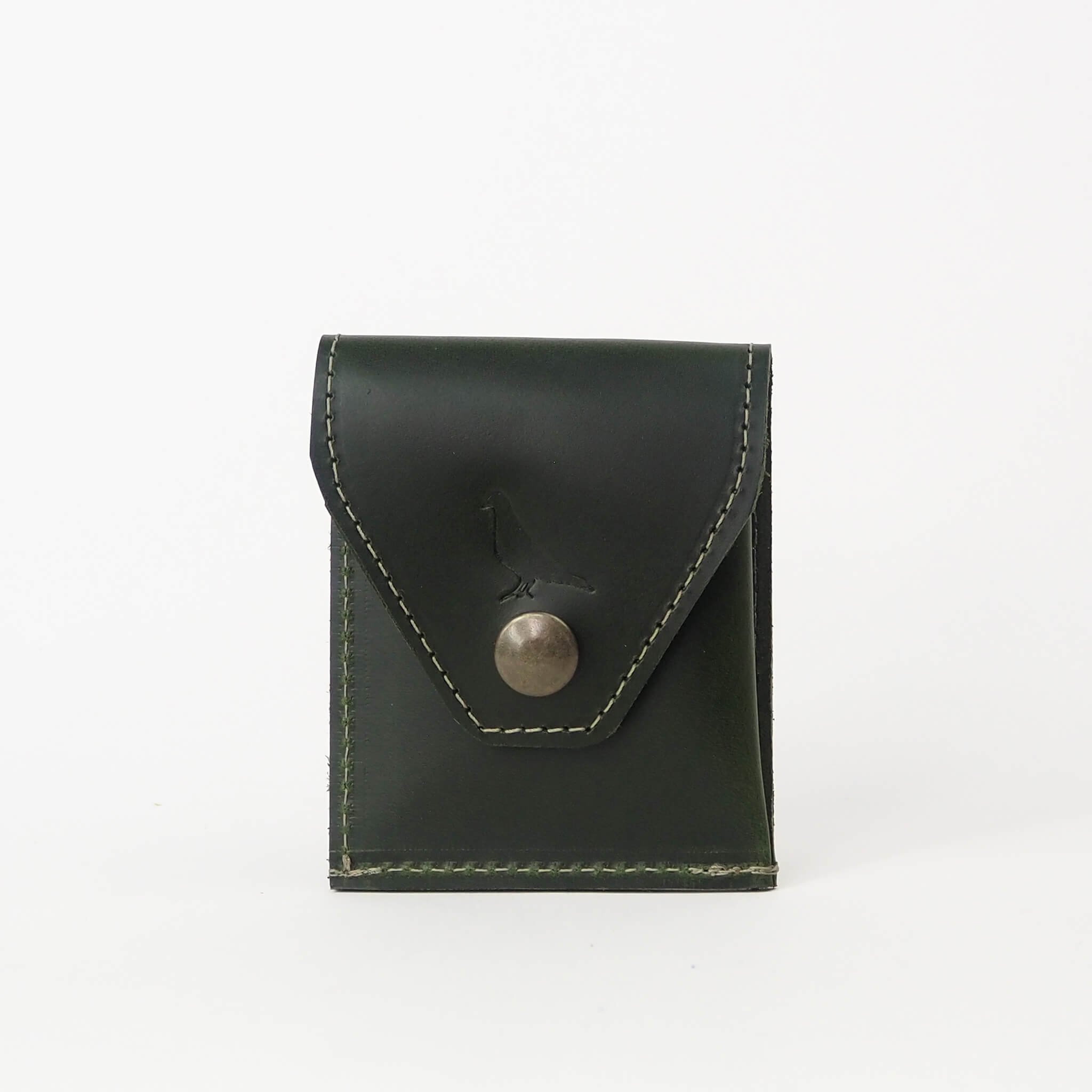 dlo wallet mini envelope unisex handmade leather - pine front view