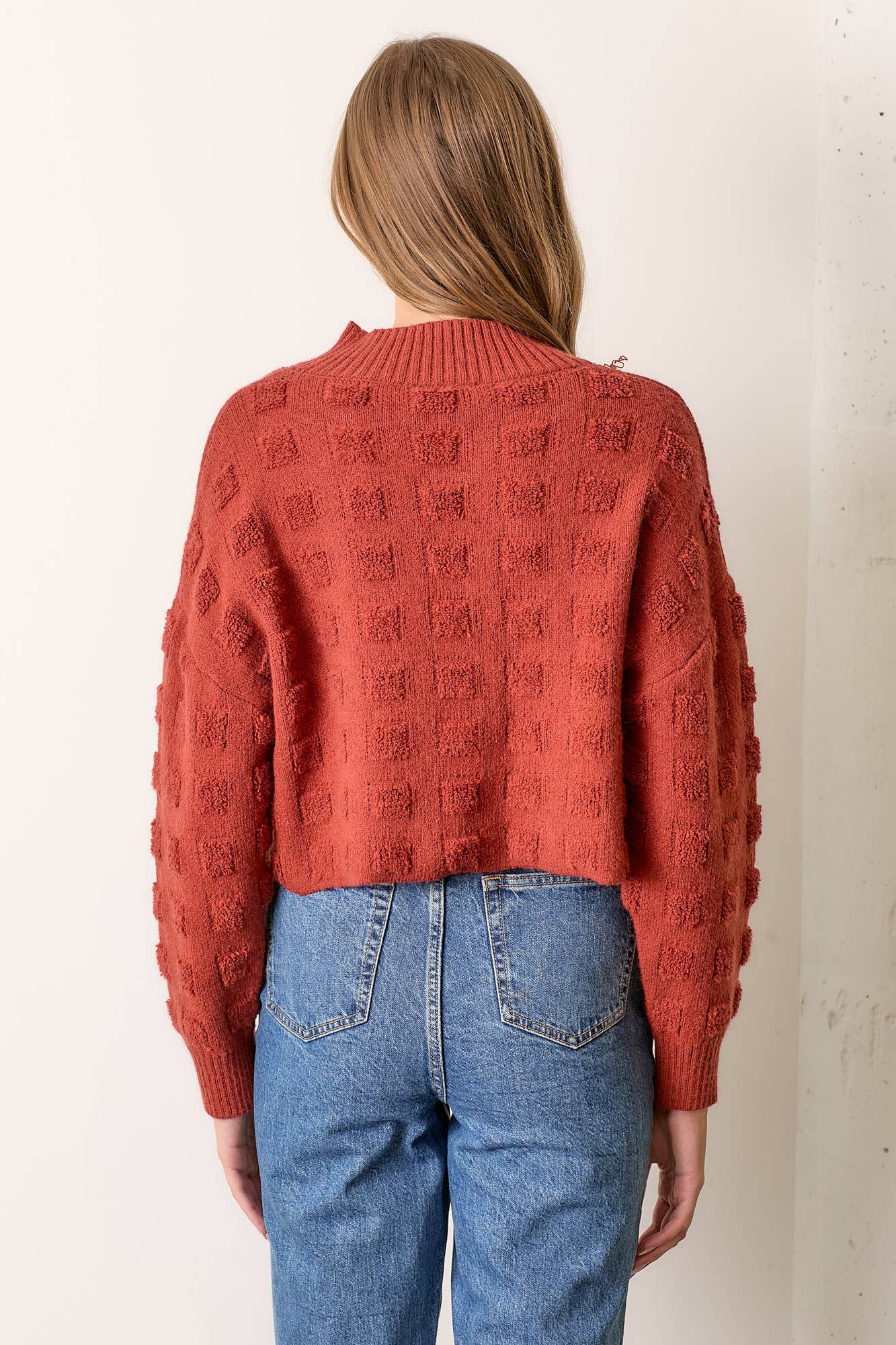 Mock Turtle Neck Knit Sweater