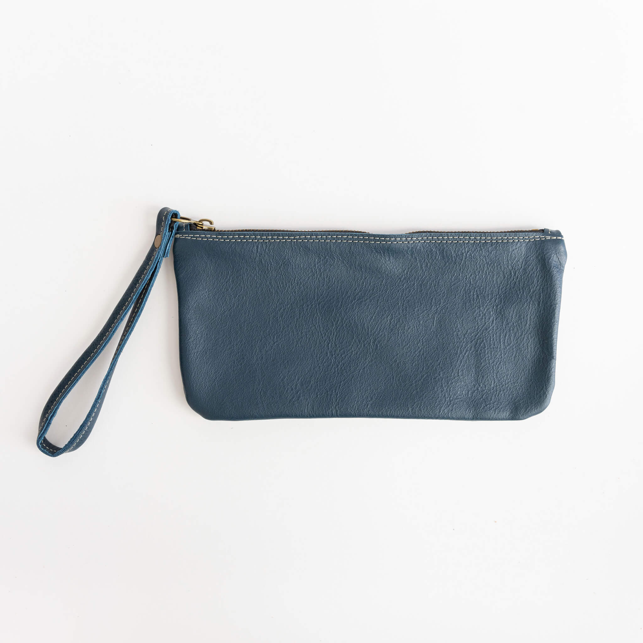francis clutch - wristlet - handmade leather - midnight front view