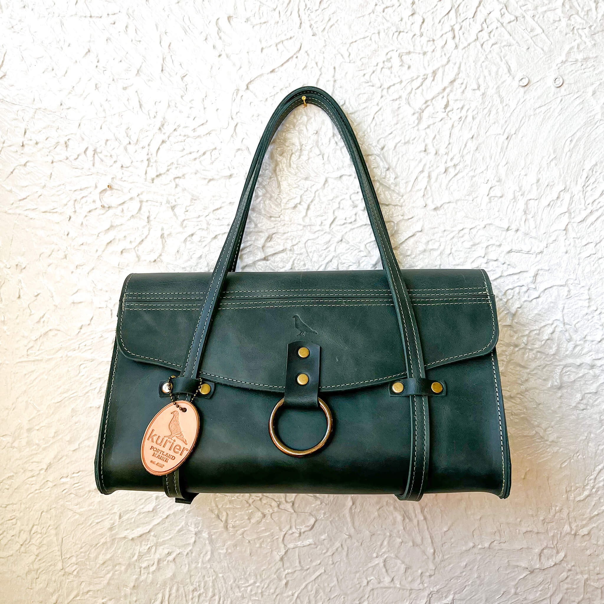 gabrielle handbag - handmade leather - marine front view