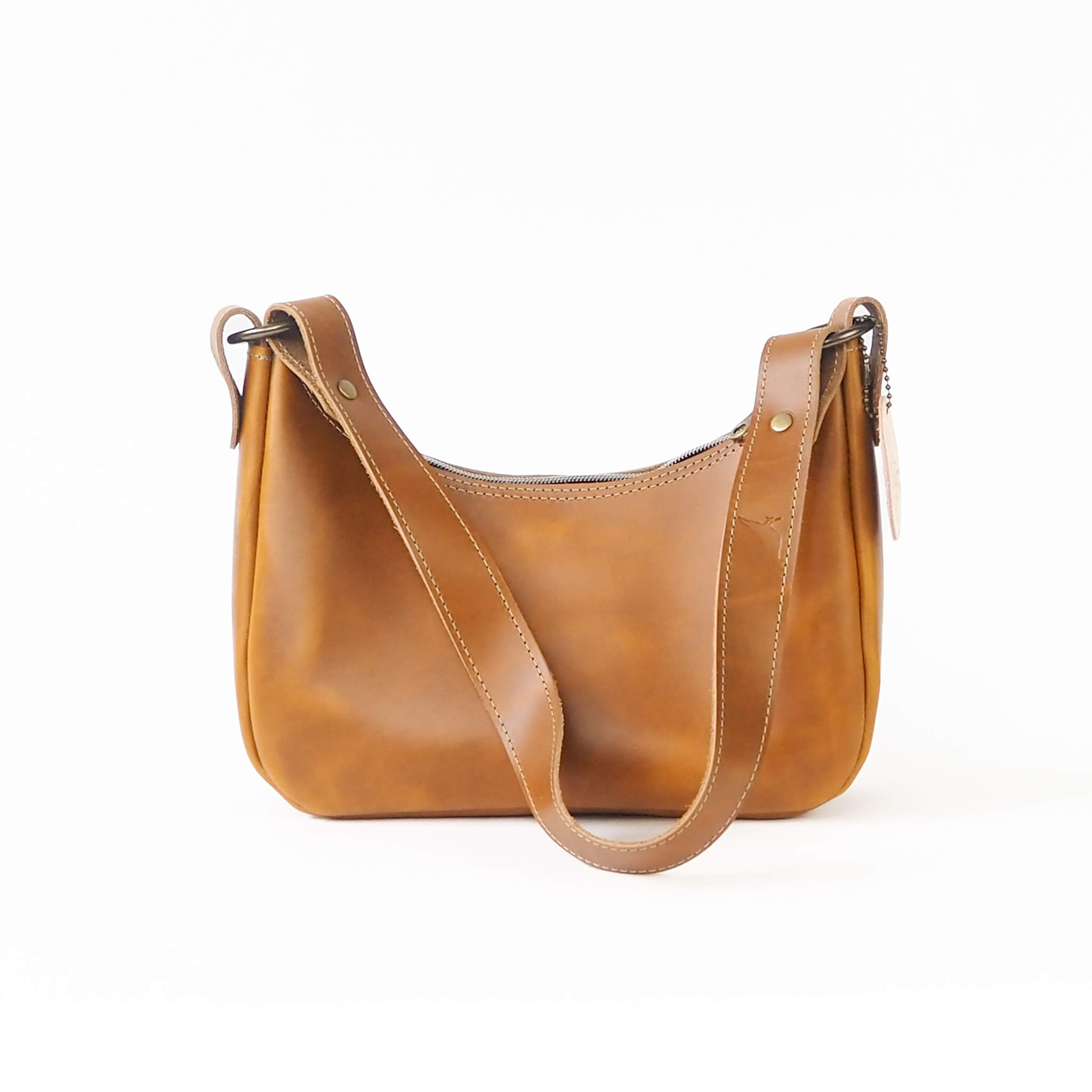 gigi handbag compact zipper handmade leather - sunflower front view