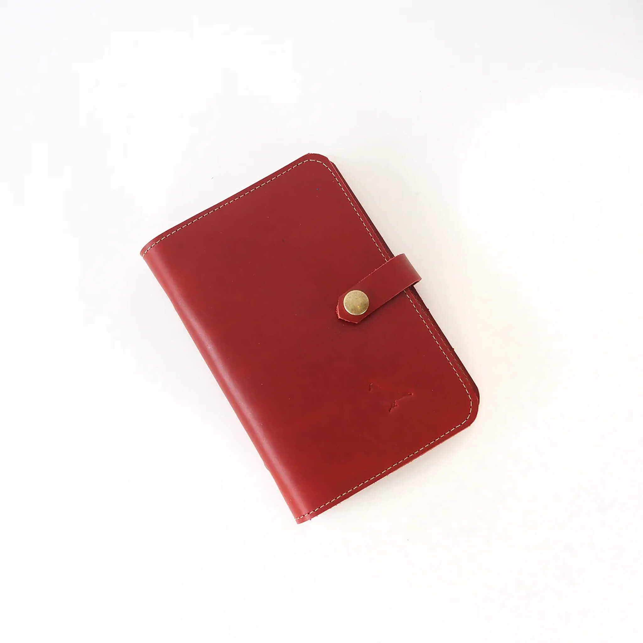 journal a6 - handmade leather - cherry front view