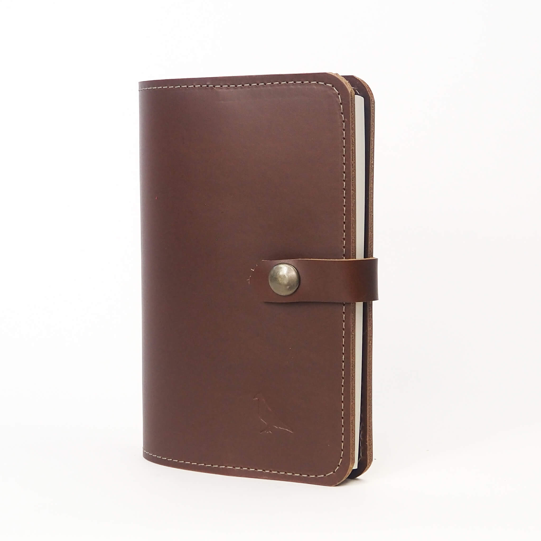 journal a6 - handmade leather - pecan front view