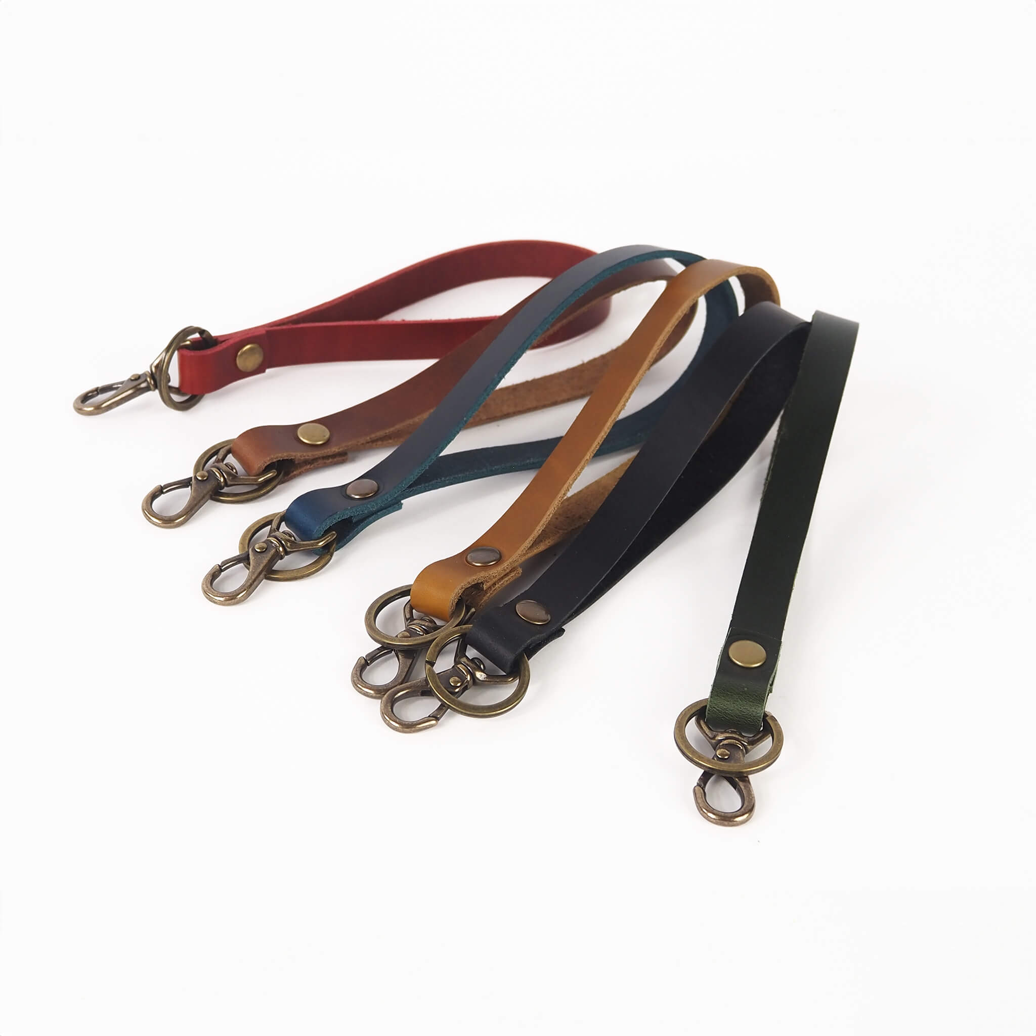 key loop keychain - handmade leather - group view