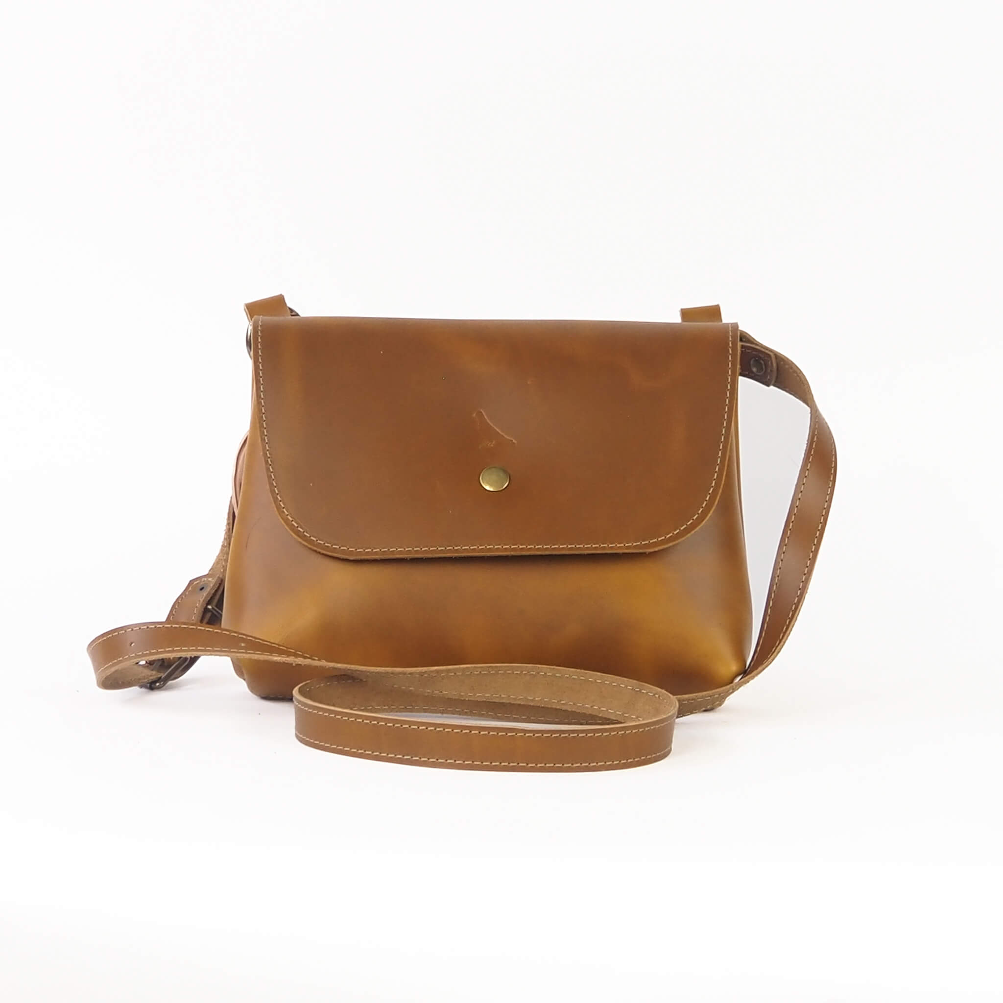lola handbag crossbody adjustable handmade leather - sunflower front view