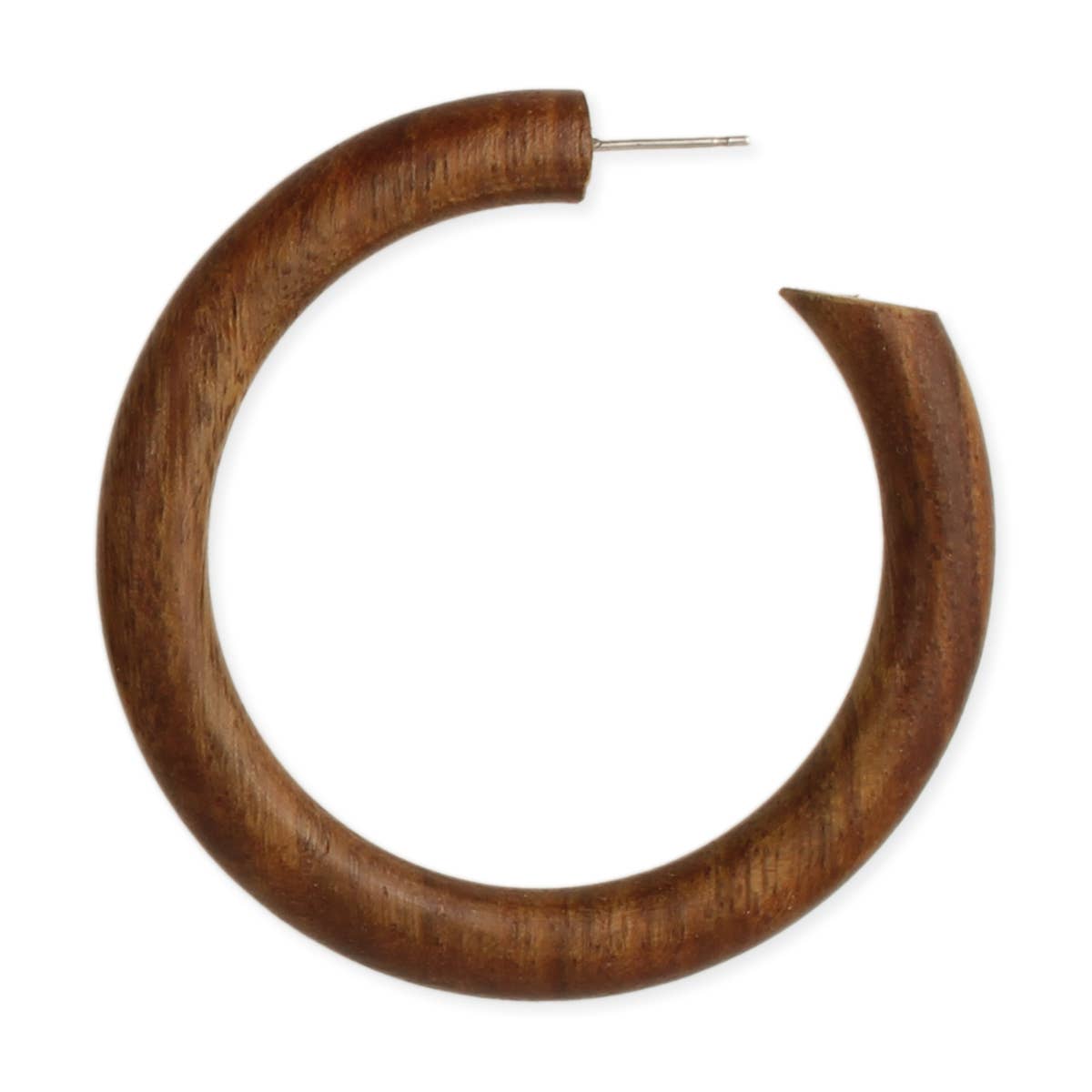 Circle Back to Nature Wood Hoop Earring